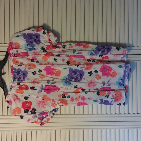 St. John's Bay women's size PL in beautiful floral print with v-neck drawstrings - Picture 6 of 7